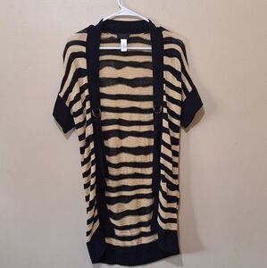 Vintage Diesel Short Sleeve Striped Open Cardigan